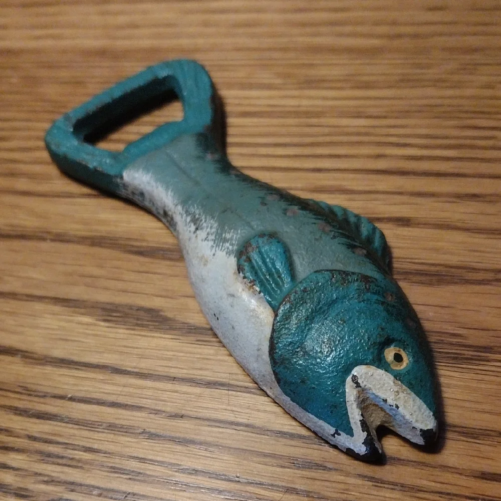 Cast Iron Fish-Shaped Bottle Opener - Vintage